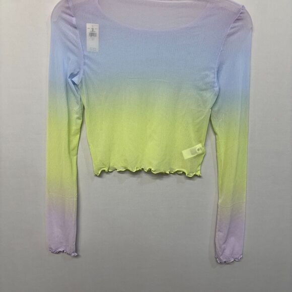 NWT Aerie Women Long Sleeve Sheer Mesh Crop Top Shirt Tee Size Small M290 -13 - Picture 14 of 15